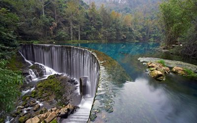 chute d&#39;eau, le parc national de, la croatie, la nature, les lacs de plitvice