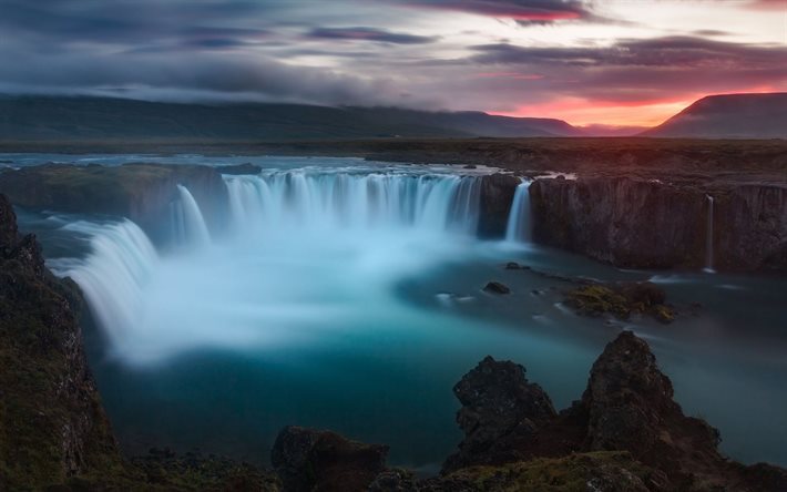 water, iceland, nature, godafoss waterfall, attraction