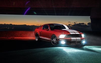 night, lights, shelby, ford mustang, 2016, gt500, new, coupe