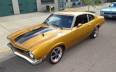 coup&#233;, 1973, ford, maverick, voiture, r&#233;tro