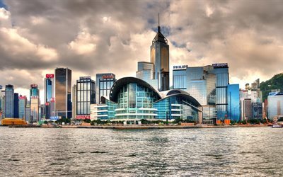 rakennus, panorama, hong kong, kiina, megapolis, kaupunki
