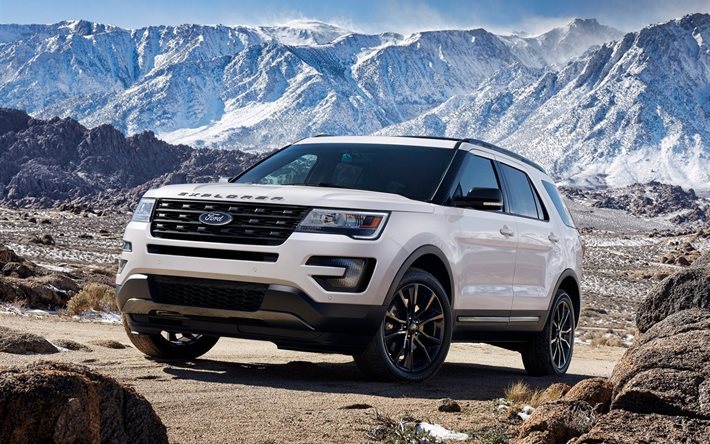 xlt, el deporte, monta&#241;as, ford explorer, apariencia, 2016, paquete, suv