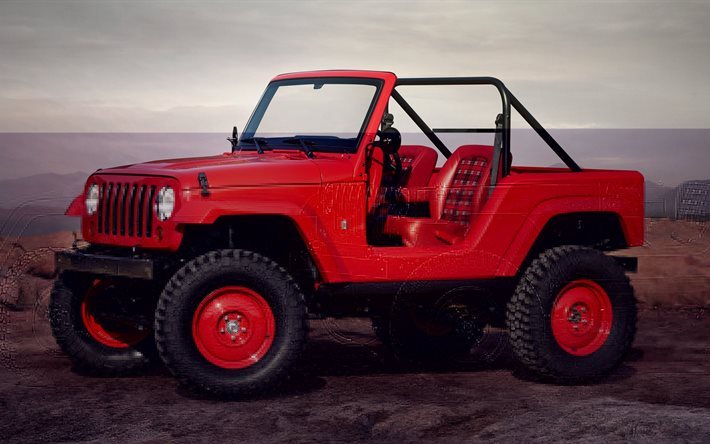 jeep, concepto, 2016, suv, acceso directo, rojo