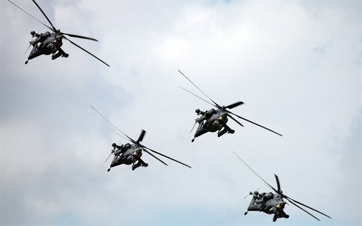 holding, elicottero, elicottero d&#39;attacco, cacciatore notturno, mi-28n, elicotteri russi