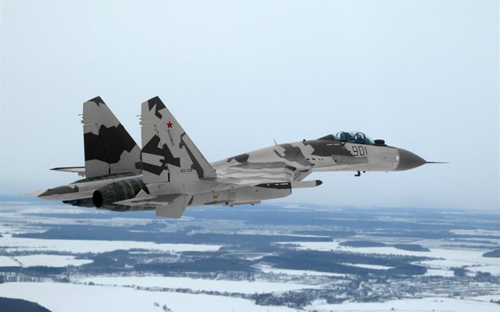 sky, fighter, sukhoi, su 35, milit&#228;ra flygplan