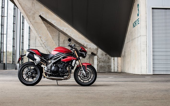 triple s, 2016, motorcycle, speed, triumph, red