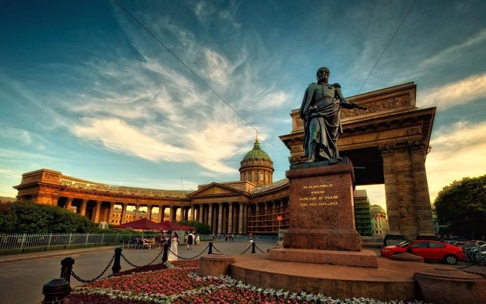 nevsky prospekt, kazanskaya piazza, monumento, san pietroburgo