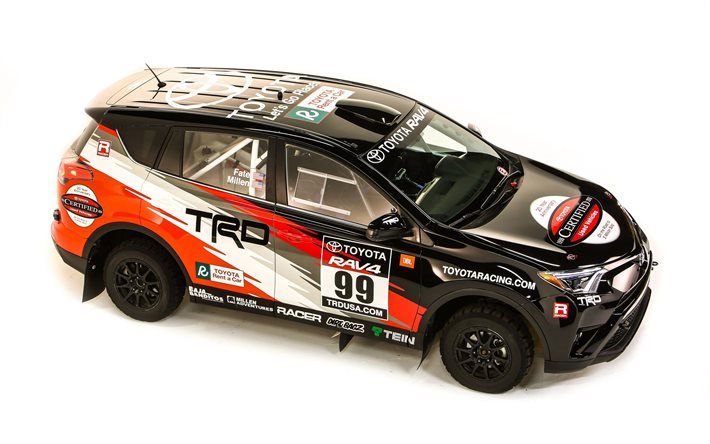 toyota, rally, 2016, hatchback, nero, rav4, vista dall&#39;alto