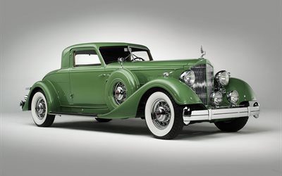twelve, sport, green, coupe, vehicle, 1934, retro, dietrich luxury, packard