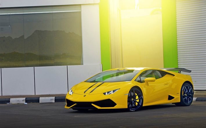 lamborghini, huracan, dmc, simplicit&#233;, 2016, supercar, jaune, tuning