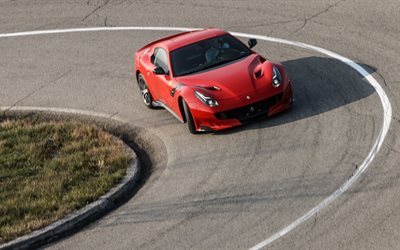 turn, track, tdf, f12, red, coupe, ferrari, 2016, view from top