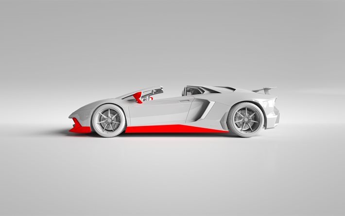 lamborghini aventador, 2016, vitesse audessus, lp 750-4, supercar, tuning, white, superveloce, side view