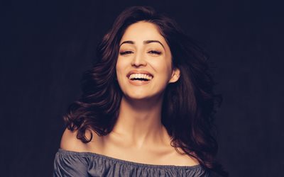 4k, Yami Gautam, 2018, Bollywood, smile, photoshoot, indian actress, beauty, brunette