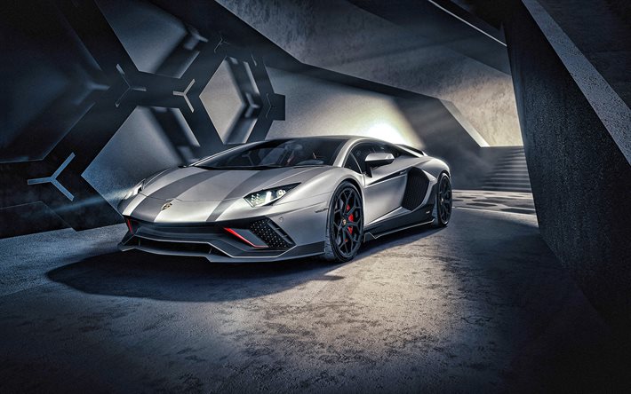 2022, Lamborghini Aventador LP780-4 Ultimae, 4k, supercar, tuning Aventador, versions sp&#233;ciales d&#39;Aventador, Aventador grise, voitures de sport italiennes, Lamborghini