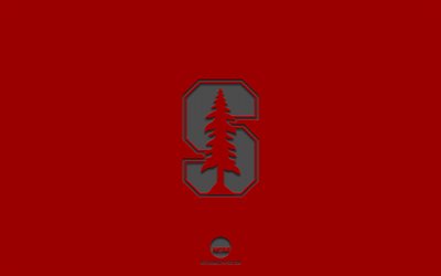 Stanford Cardinal, fond rouge, &#233;quipe de football am&#233;ricain, embl&#232;me Stanford Cardinal, NCAA, Californie, &#201;tats-Unis, football am&#233;ricain, logo Stanford Cardinal