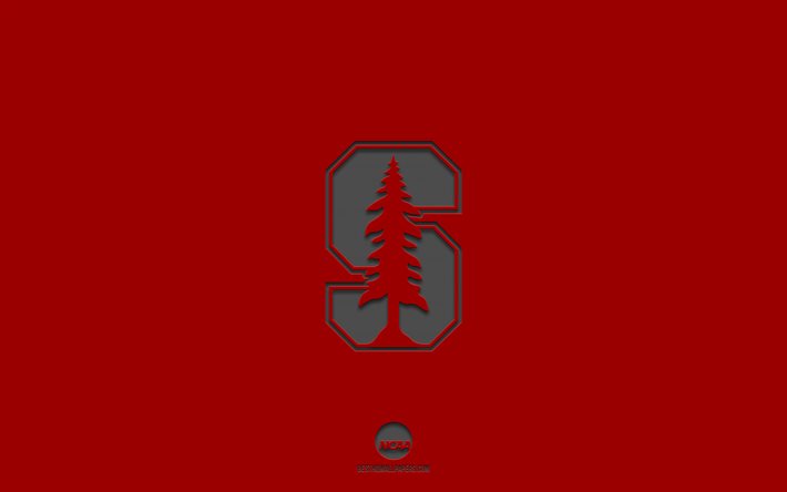 Stanford Cardinal, r&#246;d bakgrund, amerikansk fotbollslag, Stanford Cardinal -emblem, NCAA, Kalifornien, USA, amerikansk fotboll, Stanford Cardinal -logotyp