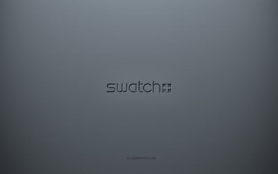 Swatch logo, gray creative background, Swatch emblem, gray paper texture, Swatch, gray background, Swatch 3d logo