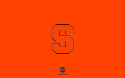 Syracuse Orange, fundo laranja, time de futebol americano, emblema de Syracuse Orange, NCAA, Nova York, EUA, futebol americano, logotipo de Syracuse Orange
