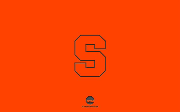 シラキュースオレンジ, オレンジ色の背景, アメリカンフットボール, シラキュースオレンジのエンブレム, 全米大学体育協会, New York, 米国, フットボール, シラキュースオレンジのロゴ