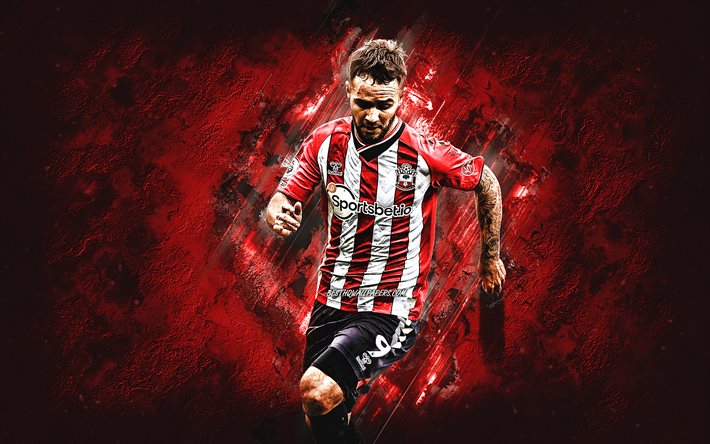 Adam Armstrong, Southampton FC, English Footballer, Red Stone Background, Football, Premier League