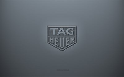 TAG Heuer logo, gray creative background, TAG Heuer emblem, gray paper texture, TAG Heuer, gray background, TAG Heuer 3d logo