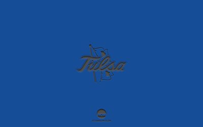Tulsa Golden Hurricane, fundo azul, time de futebol americano, emblema do Tulsa Golden Hurricane, NCAA, Oklahoma, EUA, futebol americano, logotipo do Tulsa Golden Hurricane