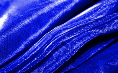 dark blue wavy fabric background, 4K, wavy tissue texture, macro, dark blue textile, fabric wavy textures, textile textures, fabric textures, dark blue backgrounds, fabric backgrounds