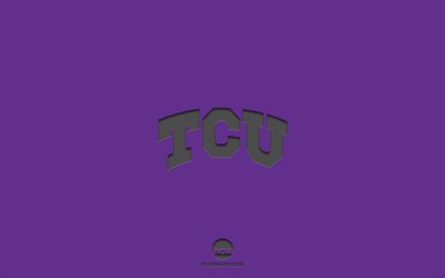 TCU Horned Frogs, fundo roxo, time de futebol americano, emblema do TCU Horned Frogs, NCAA, Texas, EUA, futebol americano, logotipo do TCU Horned Frogs