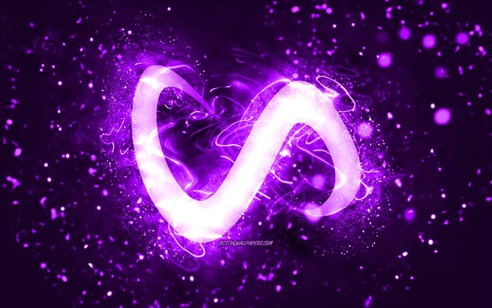 Logotipo violeta do DJ Snake, 4k, DJs noruegueses, luzes de n&#233;on violeta, criativo, fundo abstrato violeta, William Sami Etienne Grigahcine, logotipo do DJ Snake, estrelas da m&#250;sica, DJ Snake