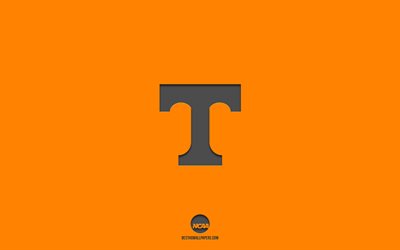 Tennessee Volunteers, fundo laranja, time de futebol americano, emblema do Tennessee Volunteers, NCAA, Tennessee, EUA, futebol americano, logotipo do Tennessee Volunteers