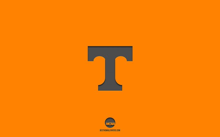 Tennessee G&#246;n&#252;ll&#252;leri, turuncu arka plan, Amerikan futbol takımı, Tennessee G&#246;n&#252;ll&#252;leri amblemi, NCAA, Tennessee, ABD, Amerikan Futbolu, Tennessee G&#246;n&#252;ll&#252;leri logosu