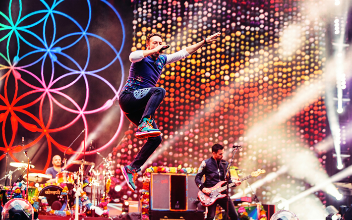 Coldplay, 4k, pop rock band, un concierto de Wembley, Chris Martin