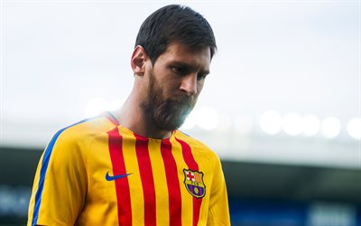 Lionel Messi, 4k, Barcelona, Catalonia, football, Spain, La Liga, sad Messi, Argentinian football player