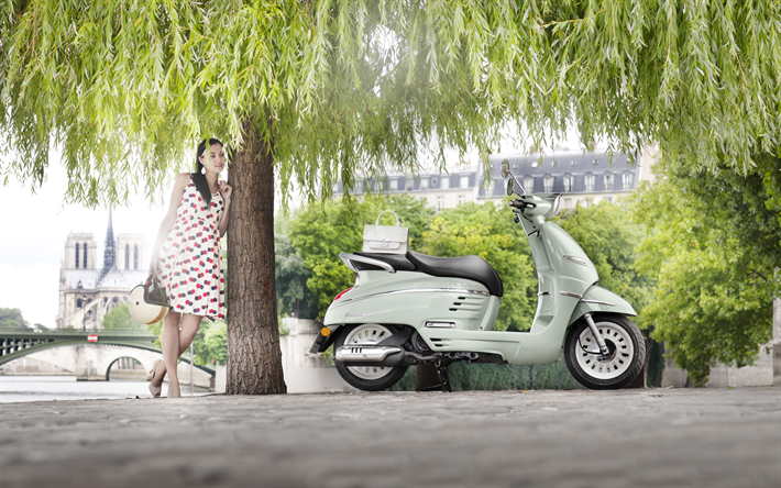 Peugeot Django, 2018, uusi skootteri, ranskan moottoripy&#246;r&#228;t, Peugeot, kaupunkien liikenne, Pariisi