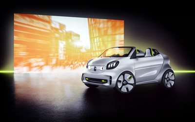 Smart Forease, 2018, exterior, cabriolet, carro el&#233;trico, Paris Motor Show, Inteligente