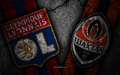 Lyon vs Shakhtar Donetsk, Champions League, Group Stage, Round 2, creative, Lyon FC, Shakhtar Donetsk FC, black stone