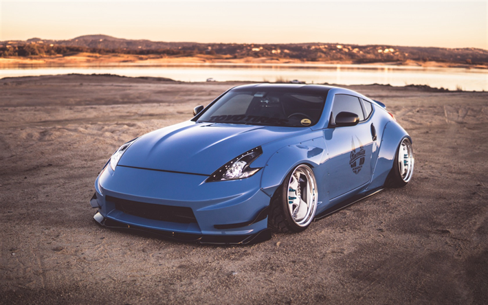 Download Wallpapers Nissan 370z Nismo Tuning Sportscars Stance Blue 370z Japanese Cars Nissan For Desktop Free Pictures For Desktop Free