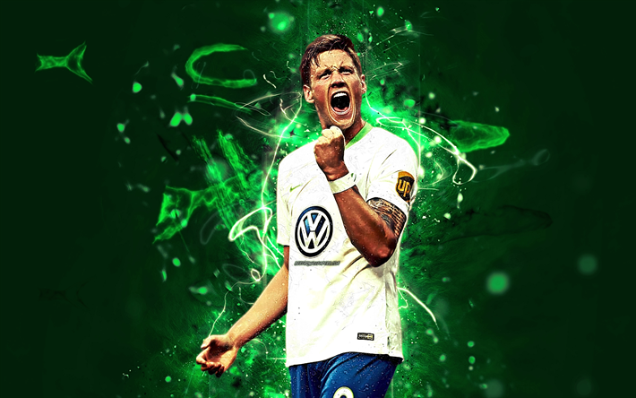 Wout Weghorst, &quot; abstract tipo, Dutch footballers, VfL Wolfsburg FC, Weghorst, soccer, Soccer, neon lights