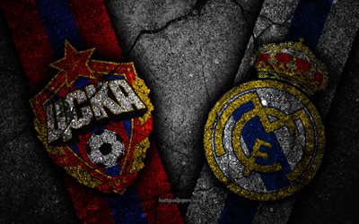 CSKA Moscow vs Real Madrid, Champions League, Group Stage, Round 2, creative, CSKA Moscow FC, Real Madrid FC, black stone