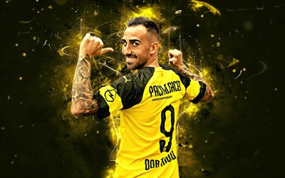 Paco Alcacer, spanish footballer, Borussia Dortmund FC, soccer, Alcacer, BVB, Bundesliga, football, neon lights