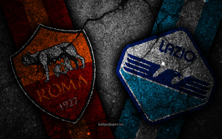 Roma vs Lazio, Omg&#229;ng 7, Serie A, Italien, fotboll, AS Roma, Lazio FC, italiensk fotboll club