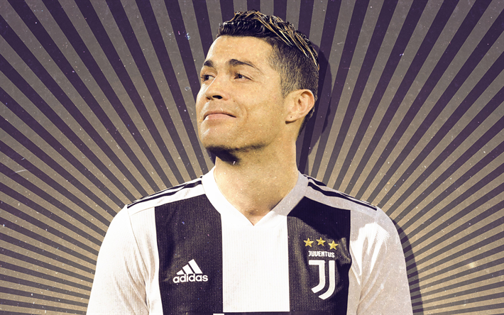 Cristiano Ronaldo, retro style, CR7, portuguese footballer, Juventus FC, soccer, Serie A, Ronaldo, fan art, CR7 Juve, Bianconeri