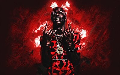 Lil Yachty, american singer, Miles Parks McCollum, red stone background, creative art