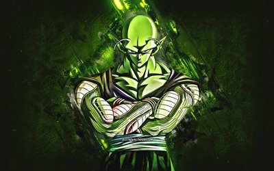 Download Wallpapers Piccolo Dragon Ball Protagonist Portrait Green Stone Background Dragon Ball Characters For Desktop Free Pictures For Desktop Free