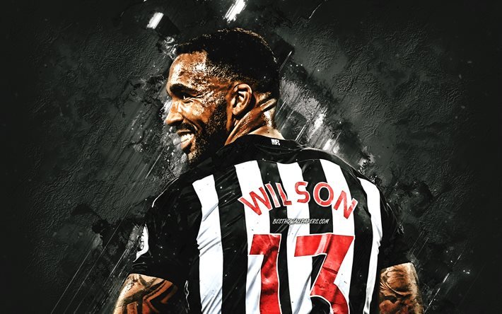 Callum Wilson, Newcastle United FC, futbolista ingl&#233;s, fondo de piedra negra, arte creativo, f&#250;tbol