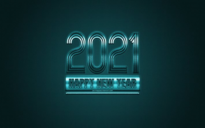 2021 Yeni Yıl, 2021 A&#231;ık Mavi arka plan, 2021 konseptleri, Happy New Year 2021, A&#231;ık Mavi karbon doku, A&#231;ık Mavi arka plan
