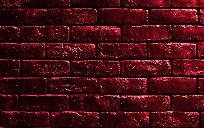 pink brickwall, 4k, pink bricks, bricks textures, brick wall, bricks background, pink stone background, identical bricks, bricks, pink bricks background