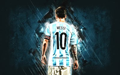 Lionel Messi, Argentinas herrlandslag i fotboll, Leo Messi, Messi bakifr&#229;n, Argentina uniform, fotboll