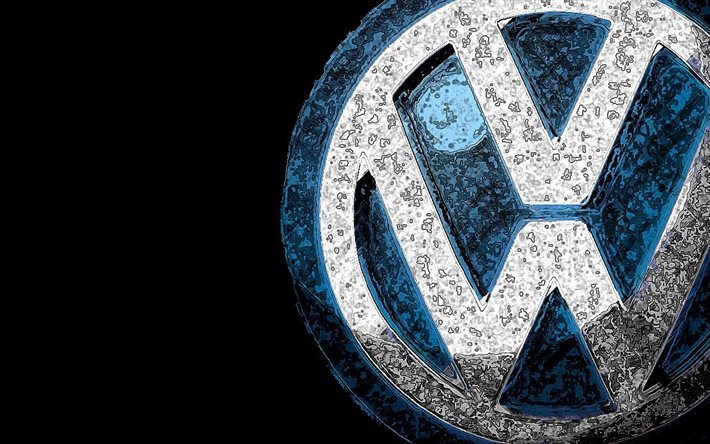 Volkswagen, amblem, grunge, logo