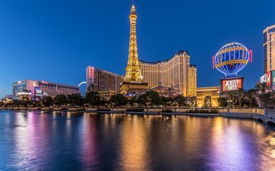 Las Vegas, Eiffeltornet, casino, Usa, Nevada